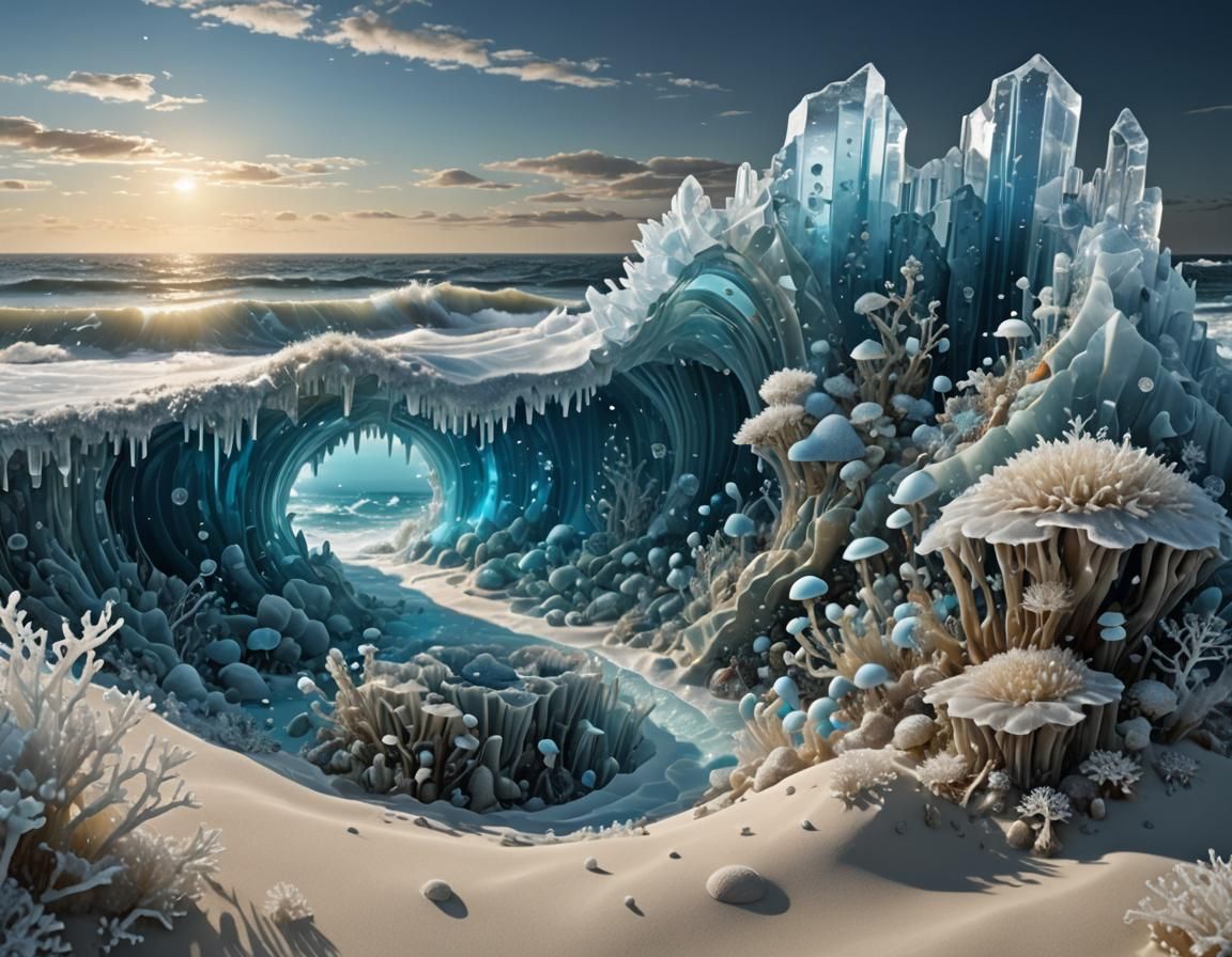 Ocean Microworld: 3D Crystal Rendering