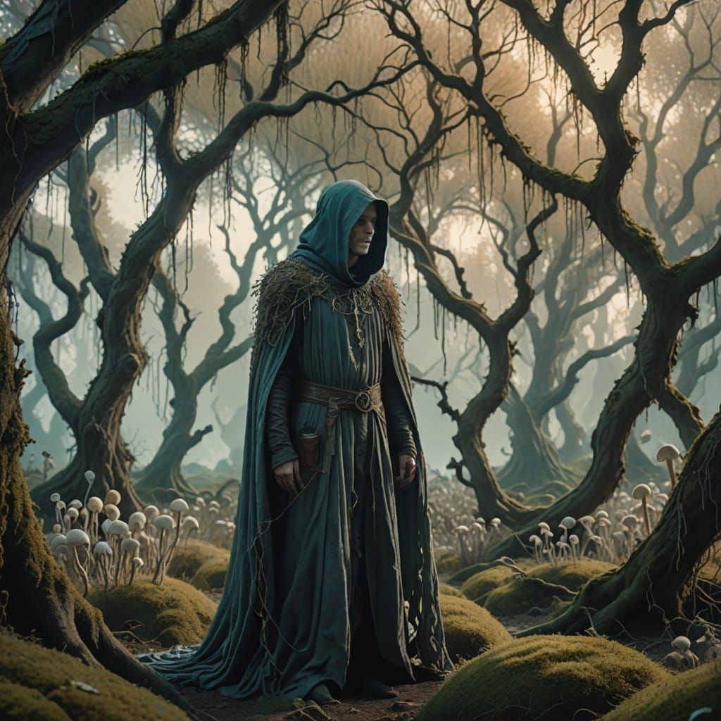 Ethereal Veilwalker in Ghostgrove: Fantasy Illustration
