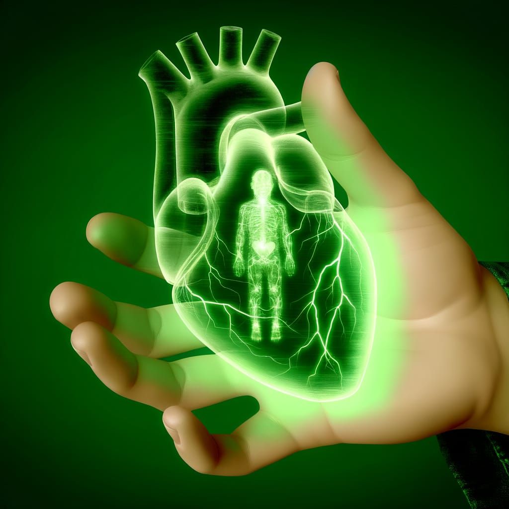 Glass Heart Holds Humanity: Mystical Digital Concept Art