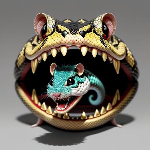 Ornate Hamster Snake Hybrid with Fangs