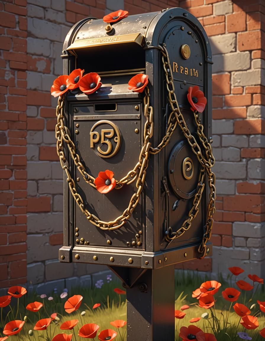 Mailbox Wrapped in Chains: Pixar-Inspired 3D Art