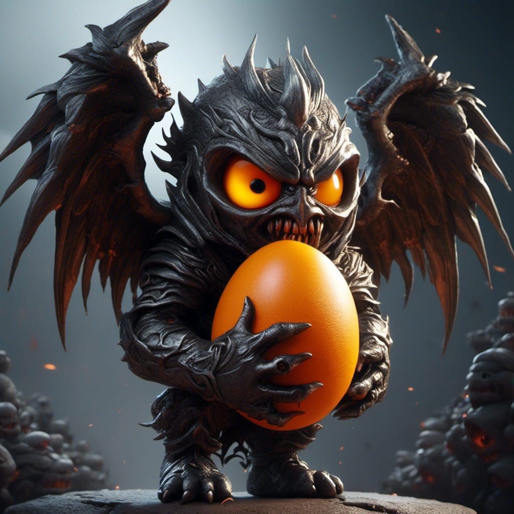 Fallen Angel Egg with Iridescent Wings