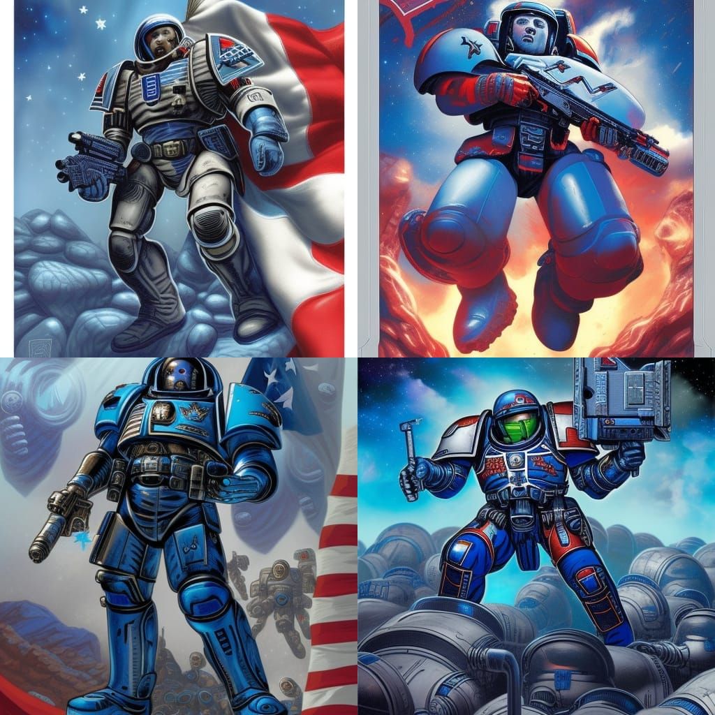 Israel Flag Space Marine in Comic Book Style