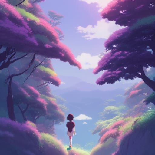 Anime Avatar Key Visual in Studio Ghibli Style