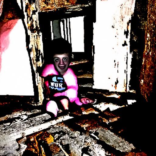 Mysterious Child in Basement, Charcoal Sketch