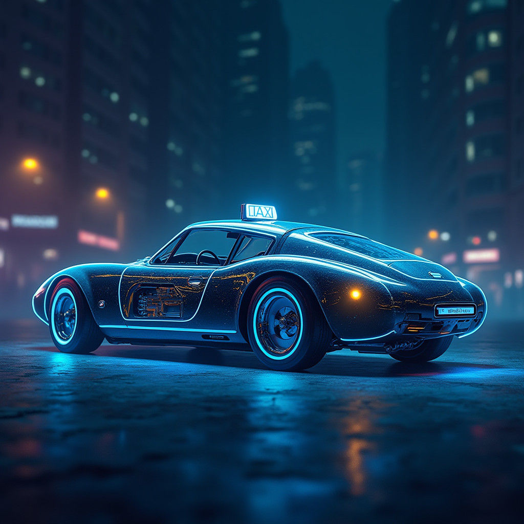 Futuristic Neon Taxi: 1969 Alfa Romeo Spider