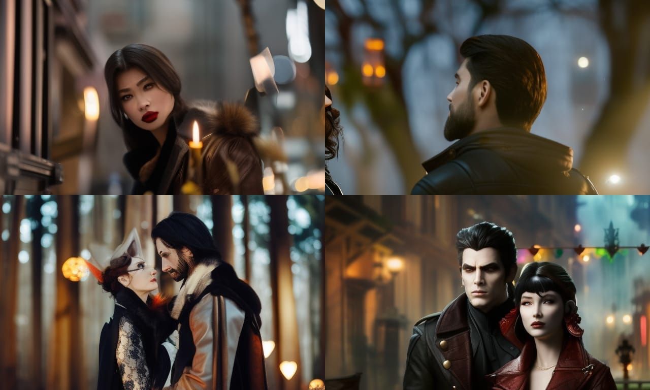 Vampire's Modern Love: A Dark Fantasy Portrait