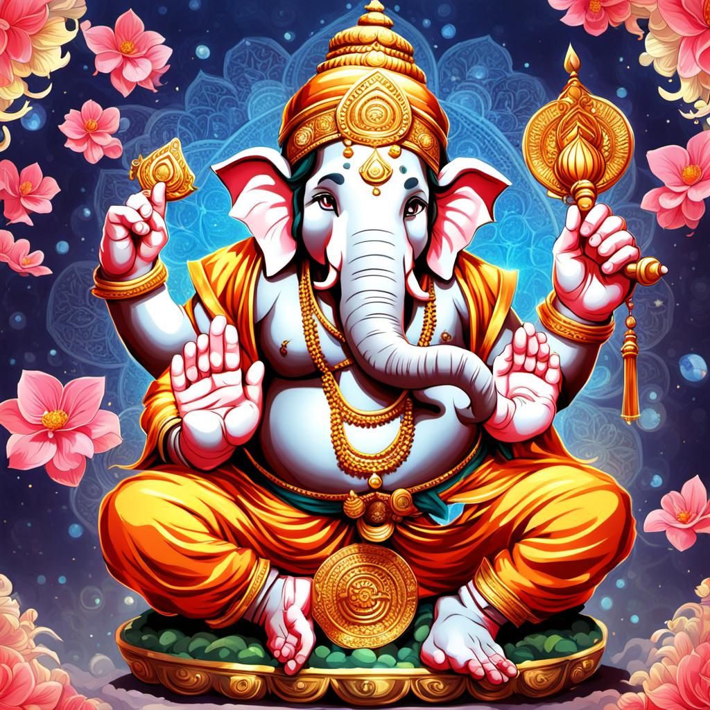 Ganesha in Anime Key Visual Style
