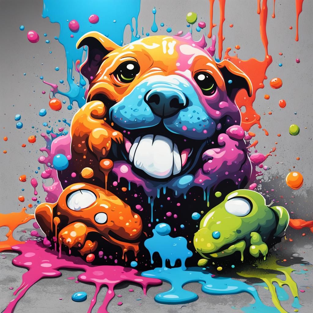 Colorful Graffiti Art of Cutest Pet Ever