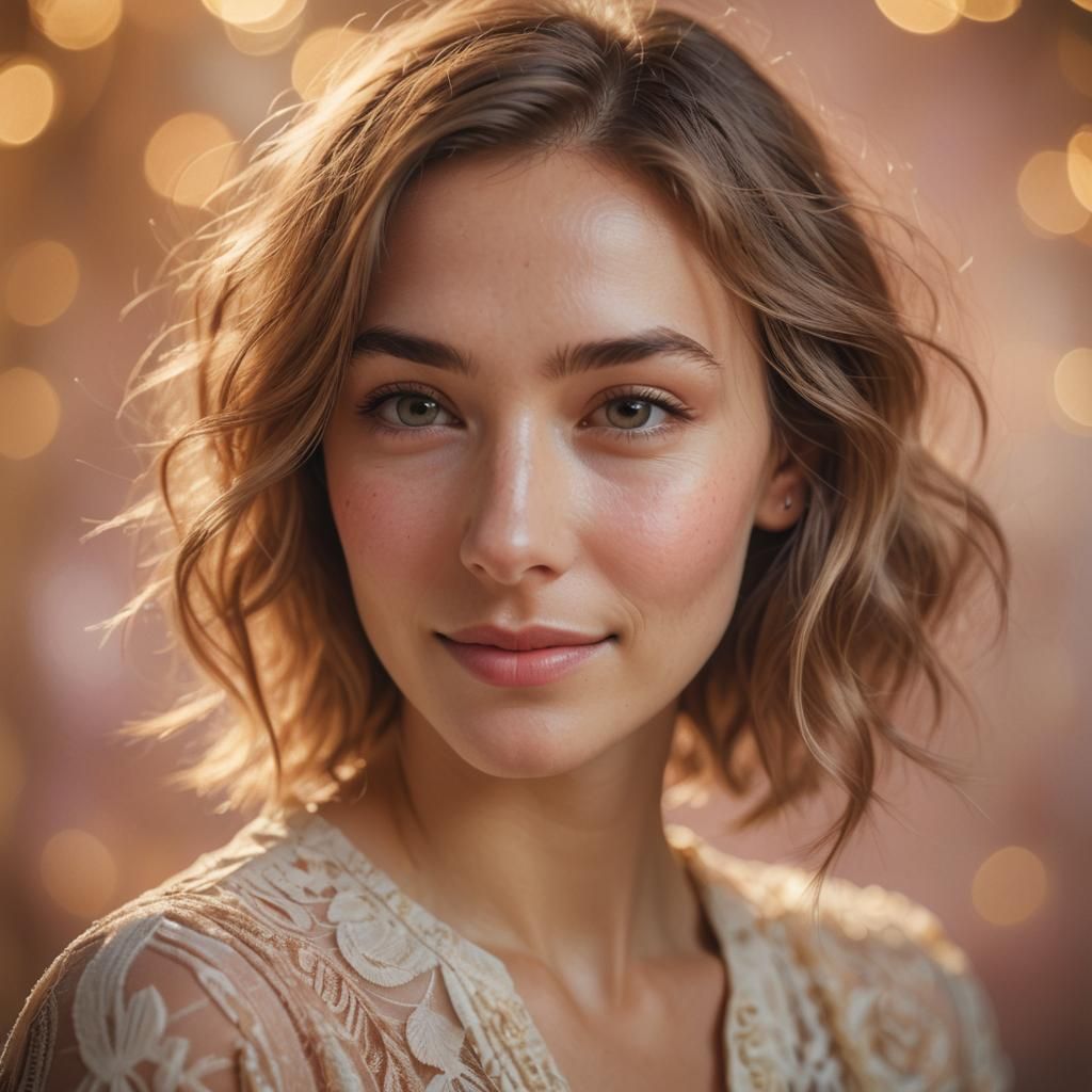 Gentle Portrait of a Woman in Golden Light
