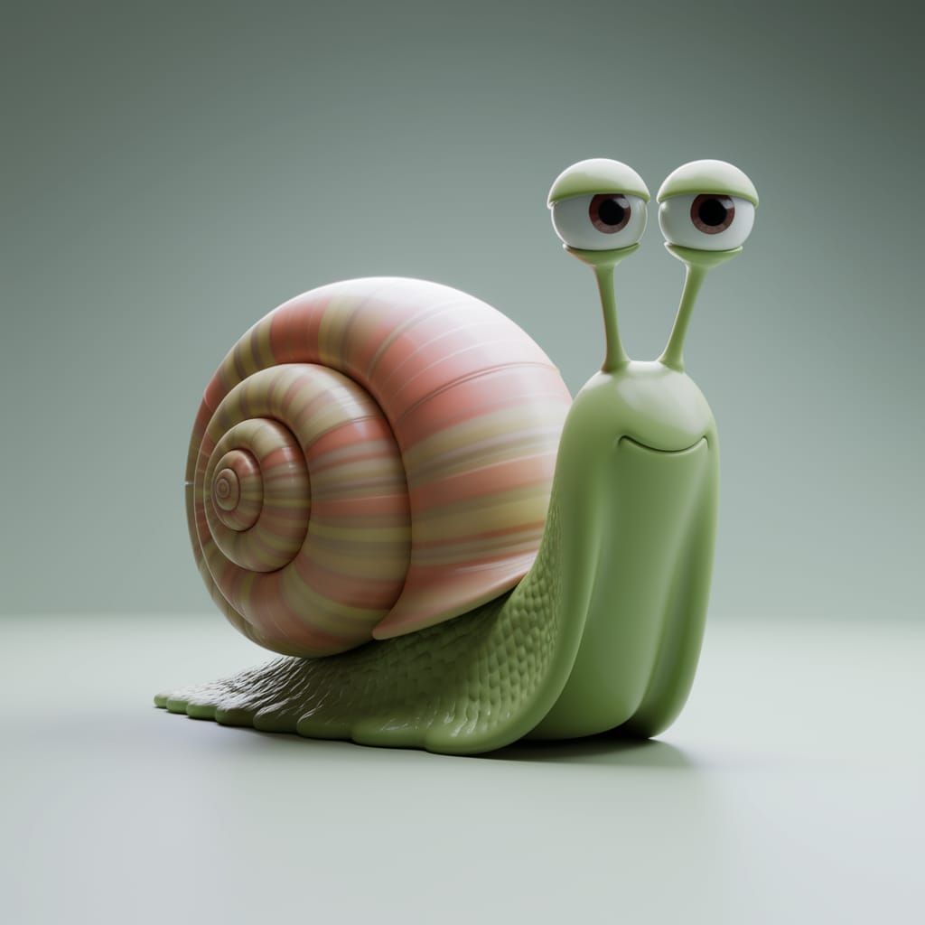 AI Interpretation of a Curious Snail