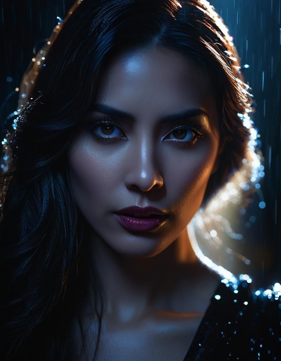 Ethereal Portrait of a Mysterious Woman in Digital Illustrat...