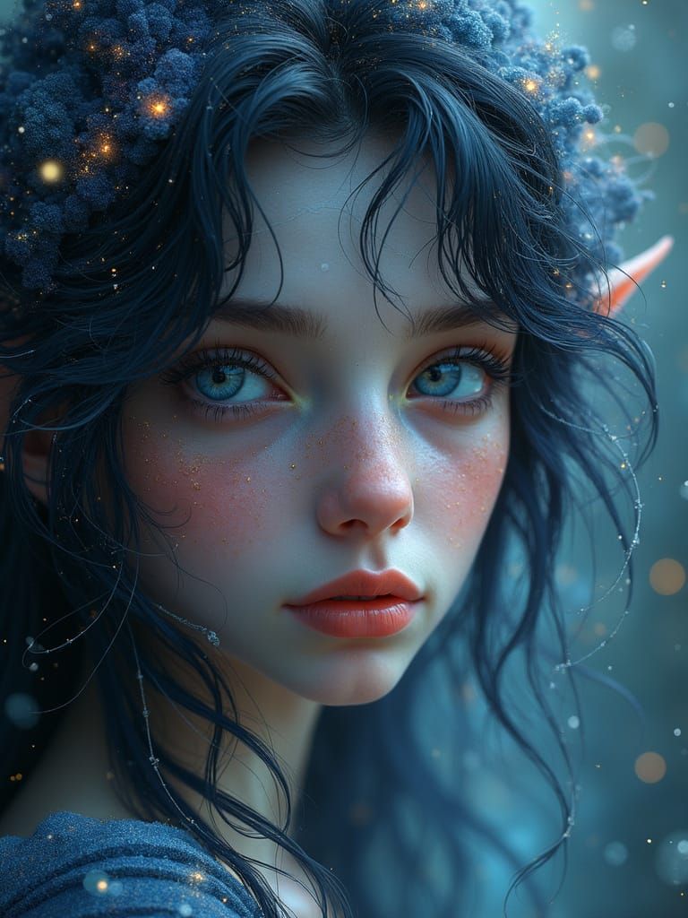 Ethereal Astral Elf in Celestial Landscape