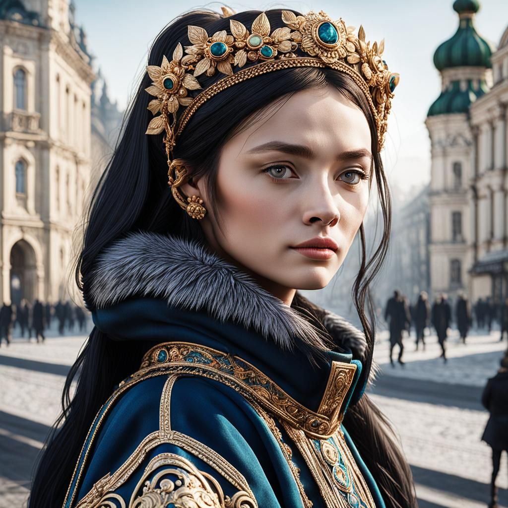 Cosmic Woman: A Surreal Portrait in Synthwave Style