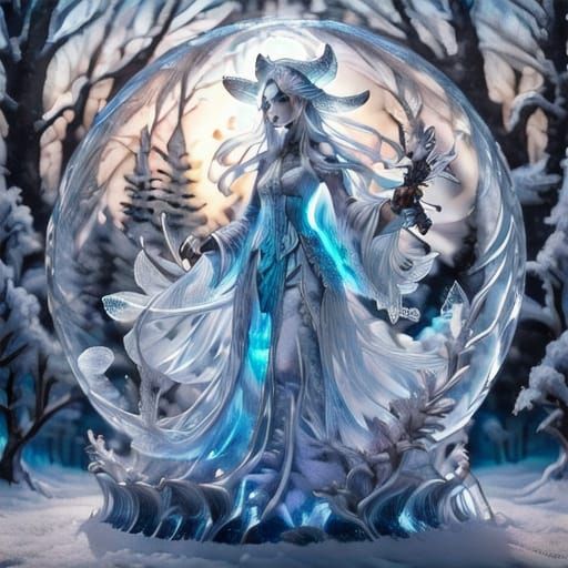 Breathtaking Ice Waterfall Fantasy Illustration