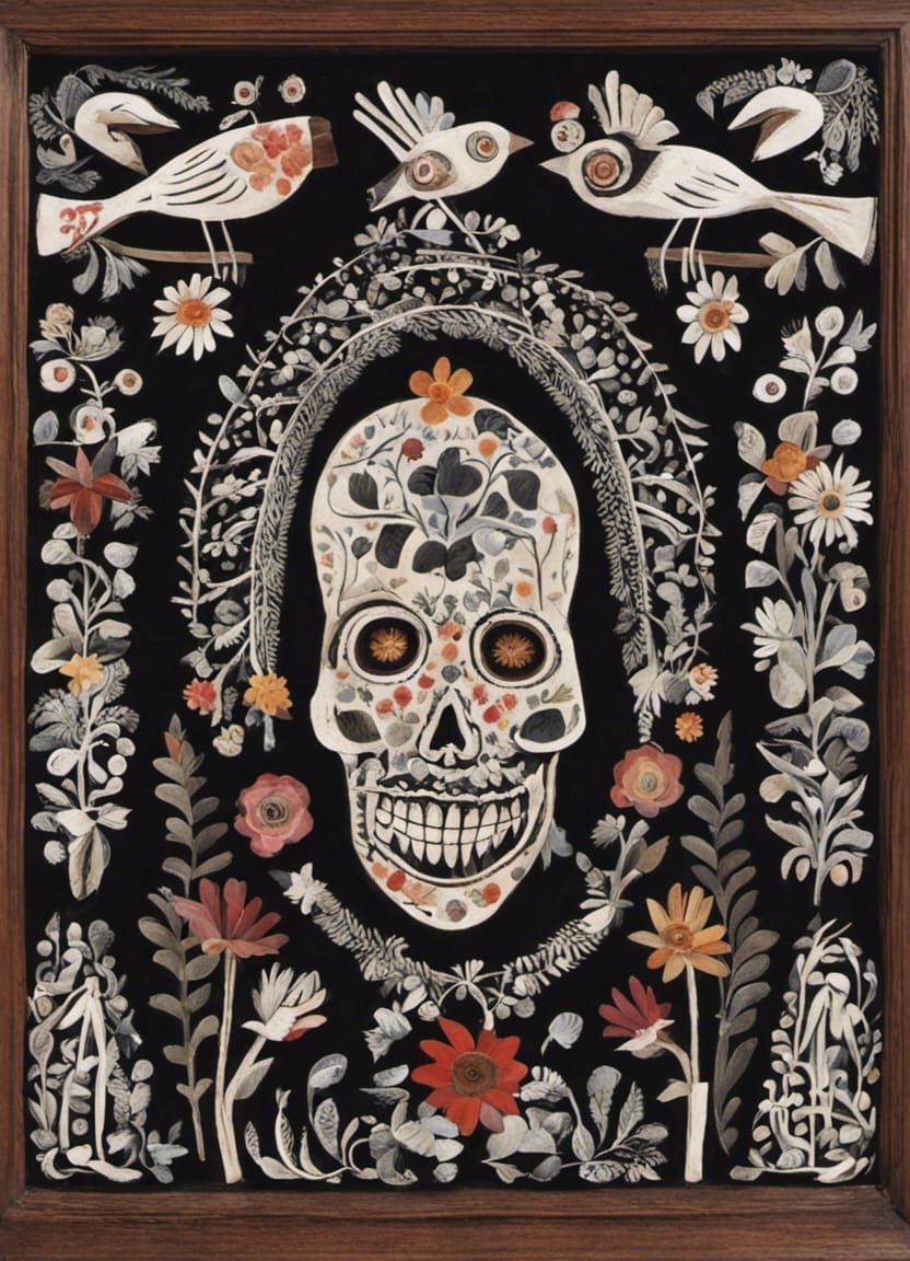 Funeral Folk Art Illustration