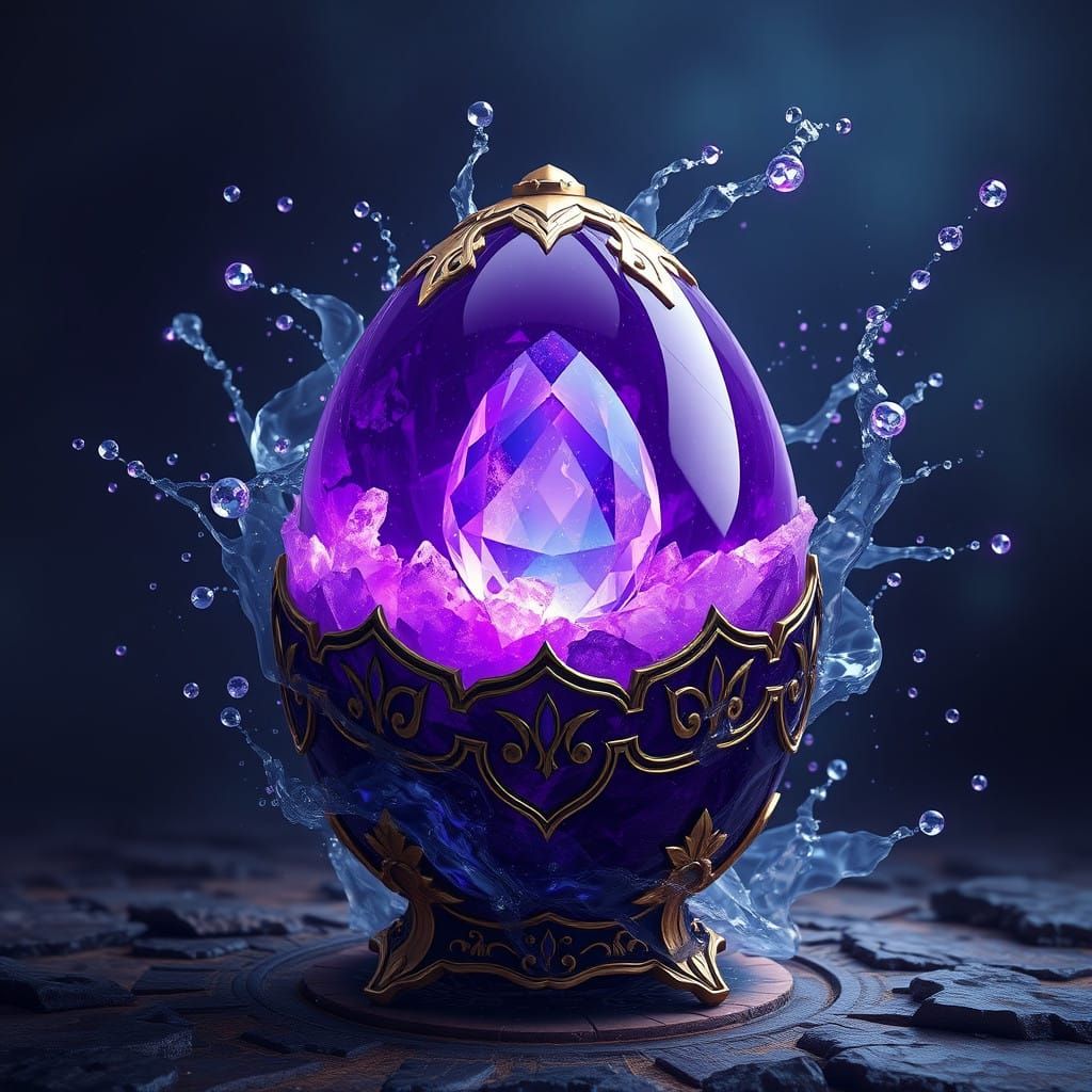 Fantastical Amethyst and Sapphire Egg