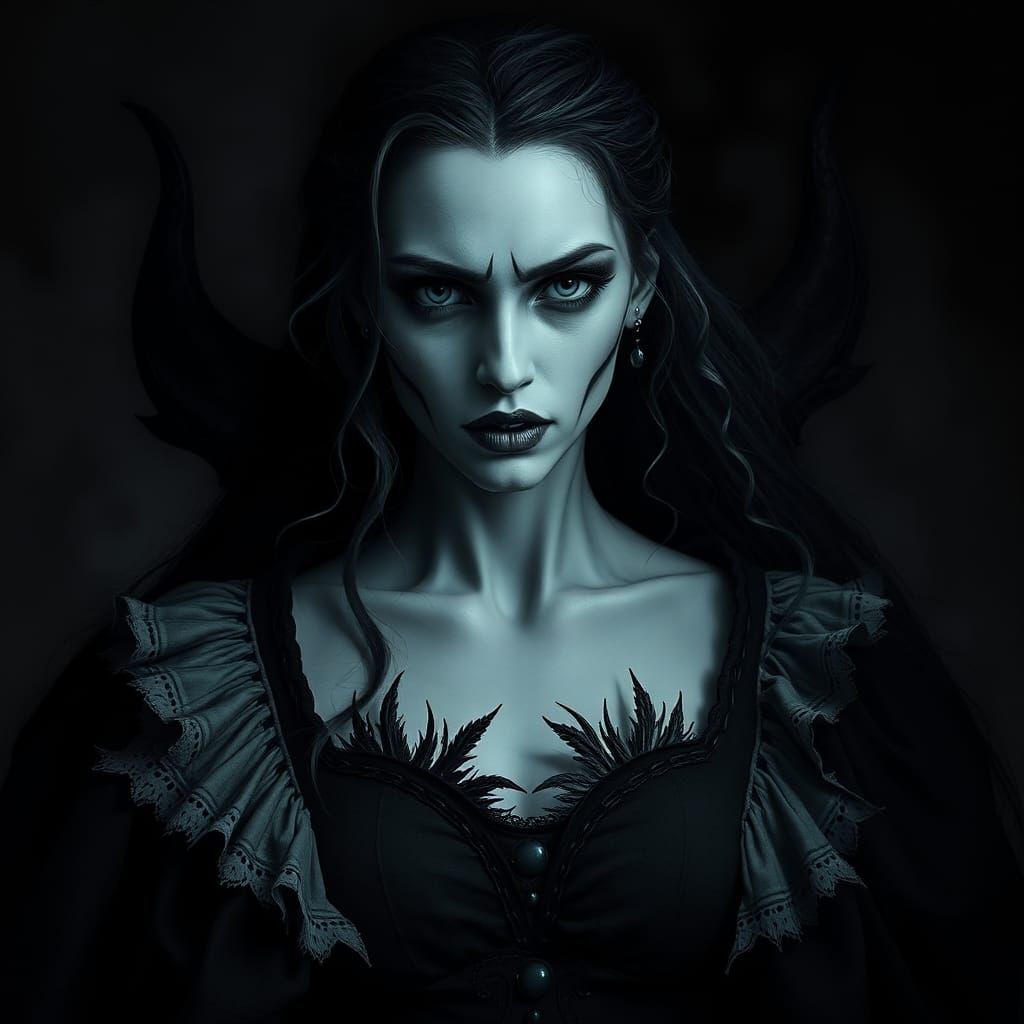 Dark Snow White in a Biomechanical Nightmare