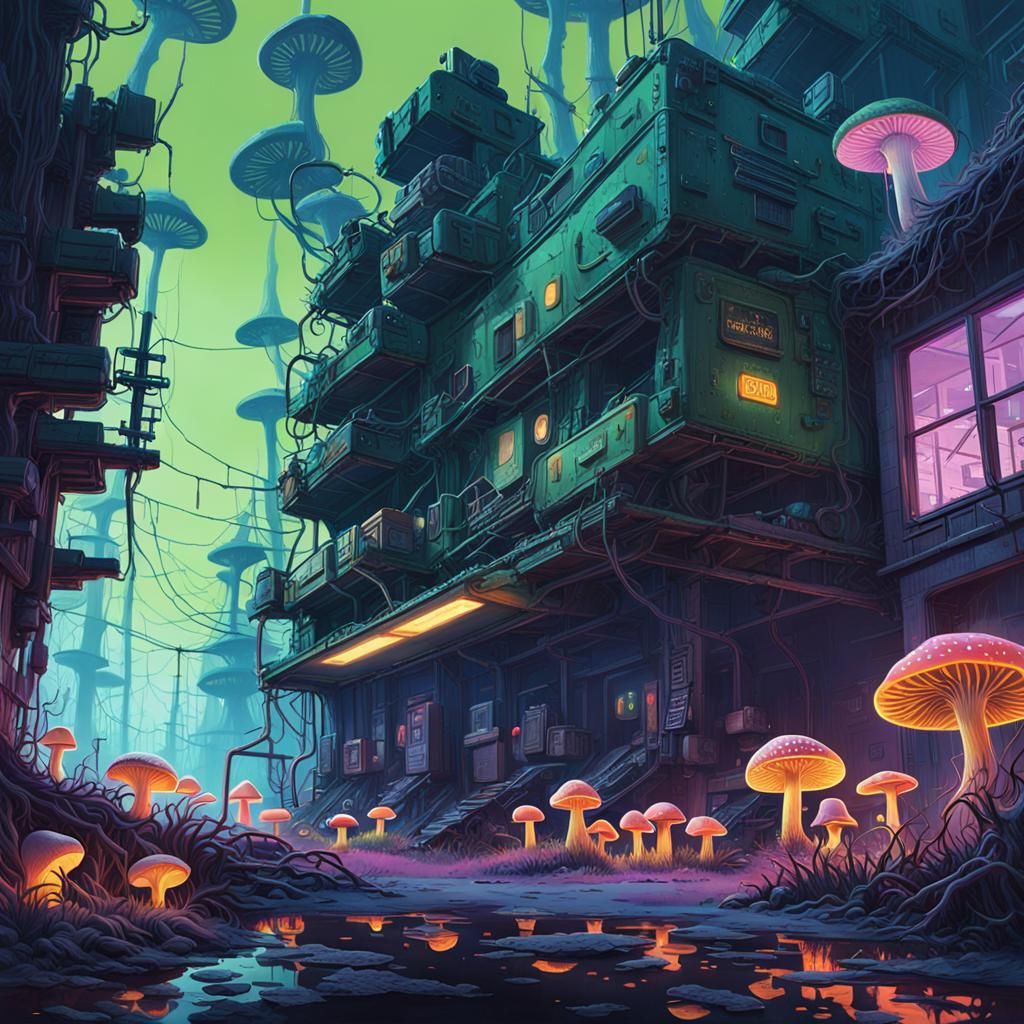 Luminescent Fungi Illuminate Abandoned Underground City