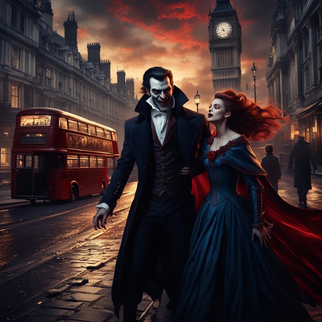 Vampire Bite in London: Detailed Matte Painting