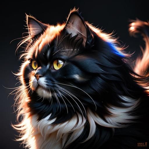 Hyperrealistic Persian Cat Portrait with Splash Art