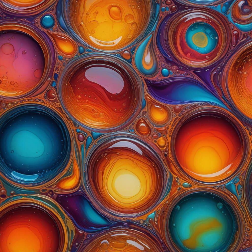 Surreal Bubbling Liquid in Exotic Glasses