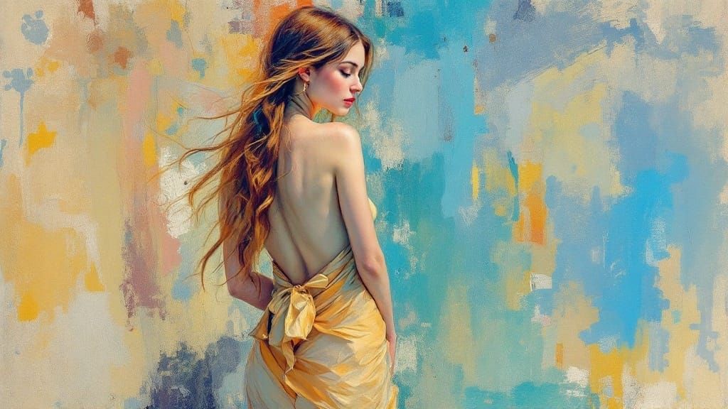 Soft Pastel Study of a Young Woman in Classical Repose