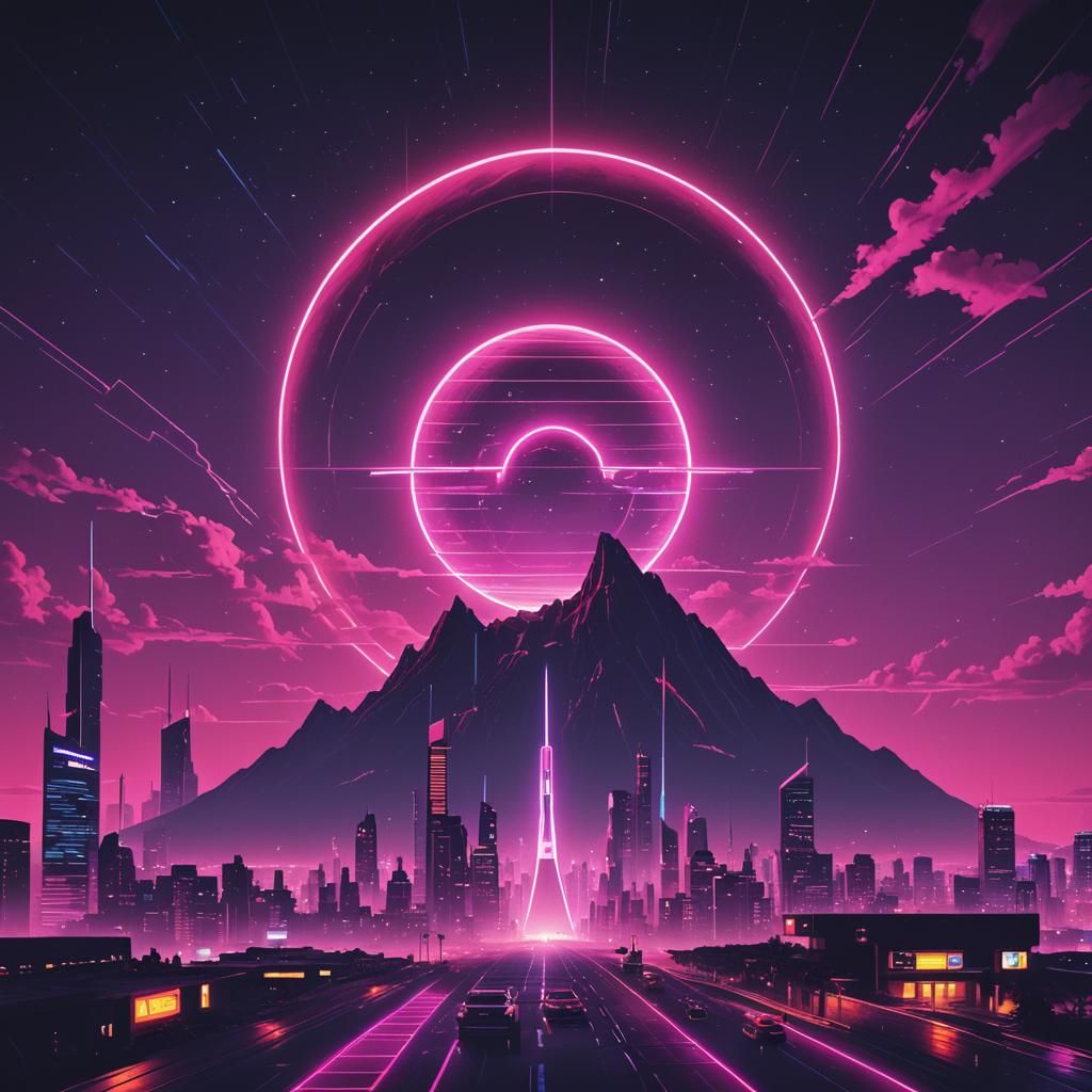 Velaris in Synthwave Neon Retro Style
