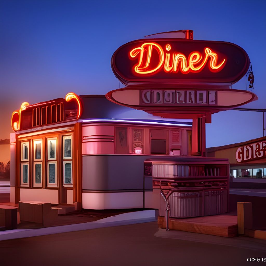 Detailed 1950s Diner Concept Art