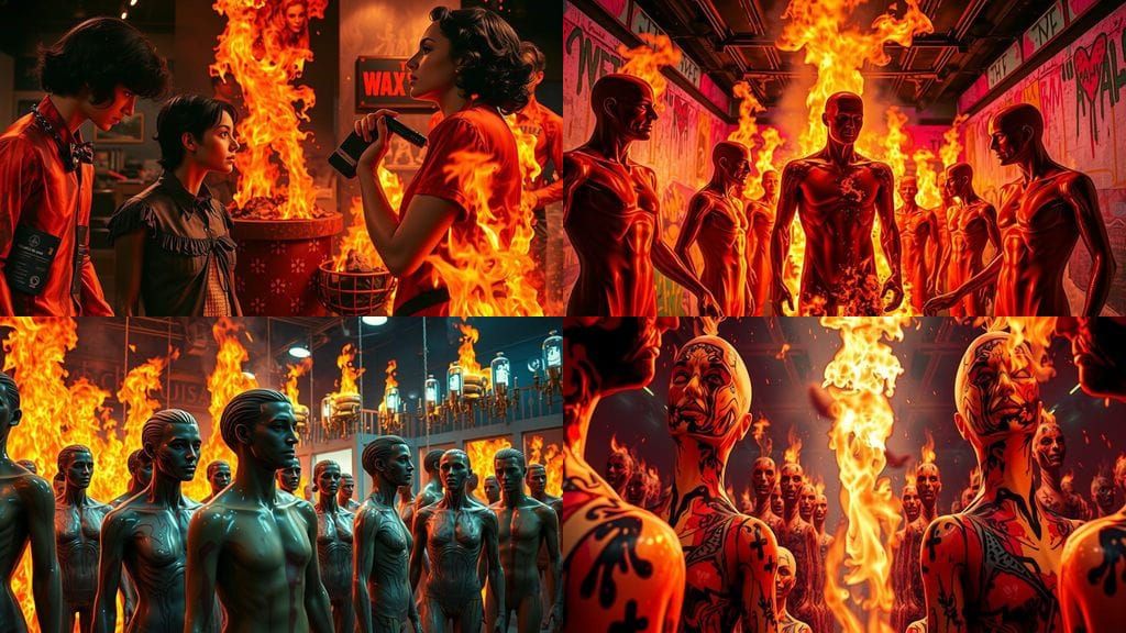 Burning Wax Museum: Comic Book Style Melting Mannequins