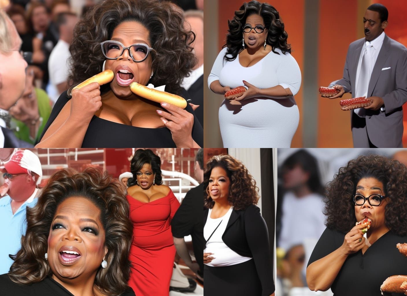 Obese Person Eating Hotdogs