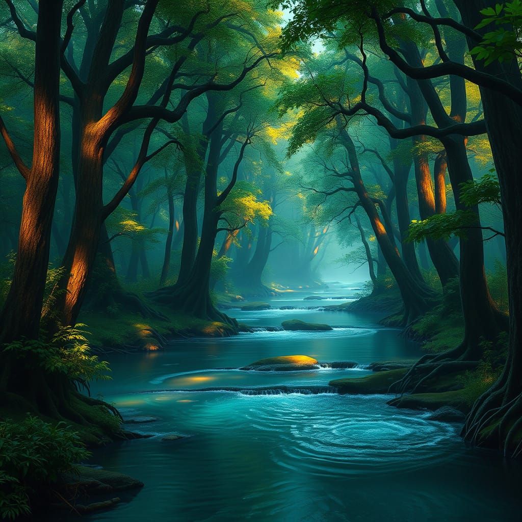 River Oasis in an Emerald Forest