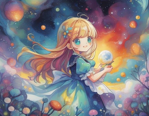 Elegant L'amour Gown in Liquid Stained Glass Style