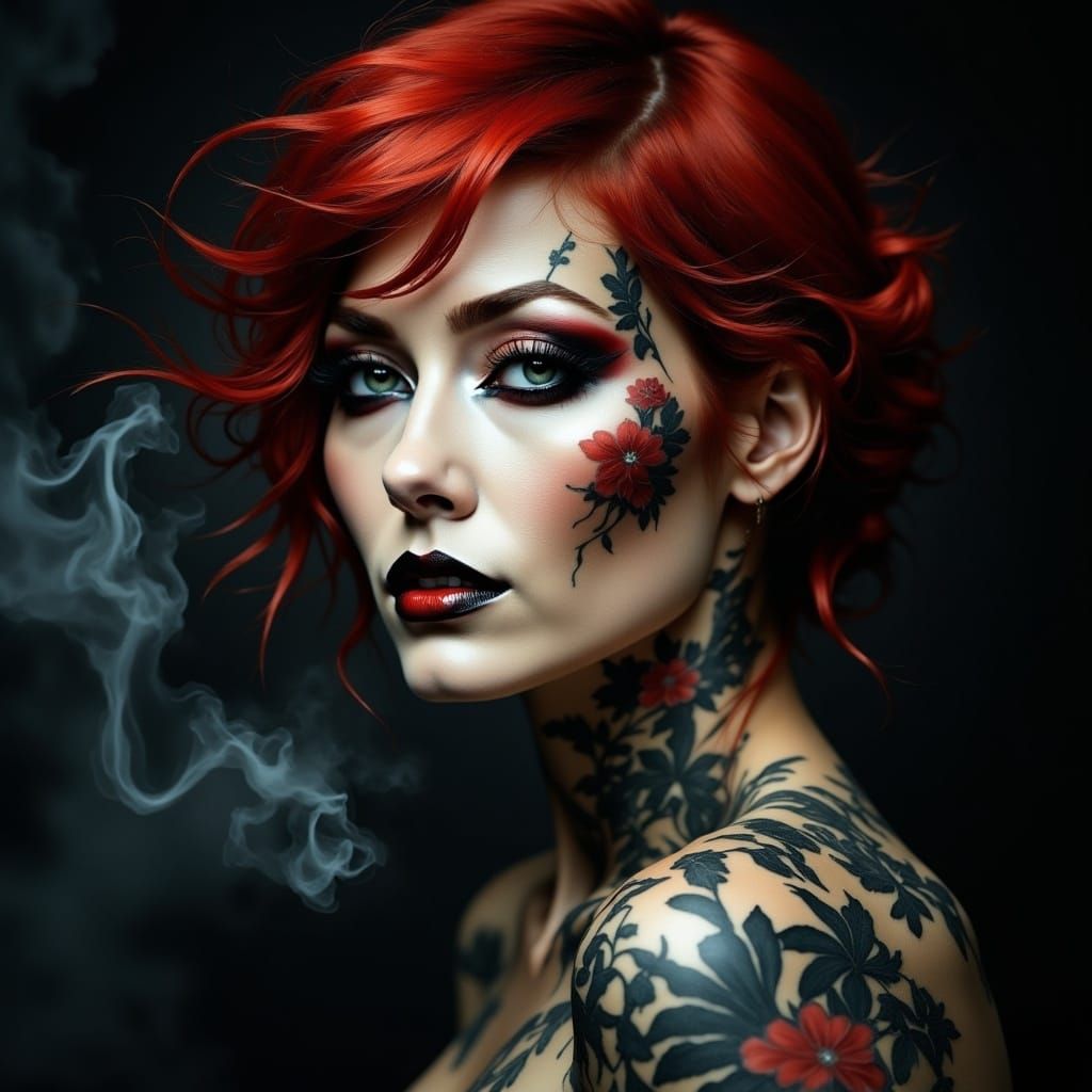 Moody Portrait of a Smiling Woman
