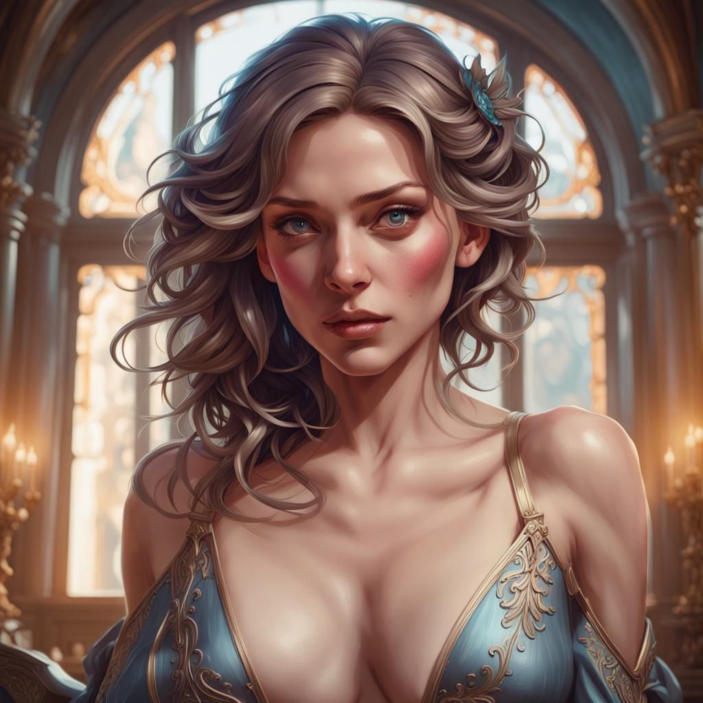 Sensual Portrait in Hyperdetailed Style