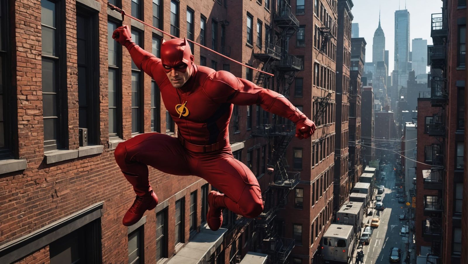 Daredevil Swings Through Hell's Kitchen: Comic Book Style