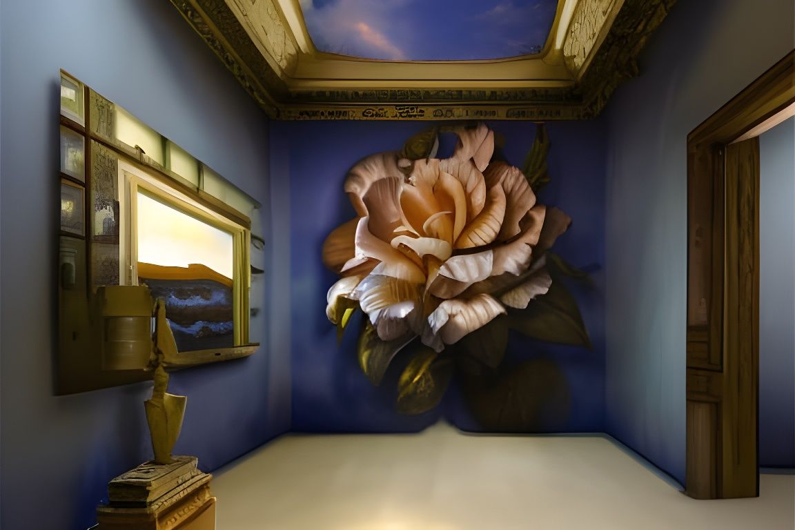 Abandoned Building Transformed by 3D Flower Graffiti