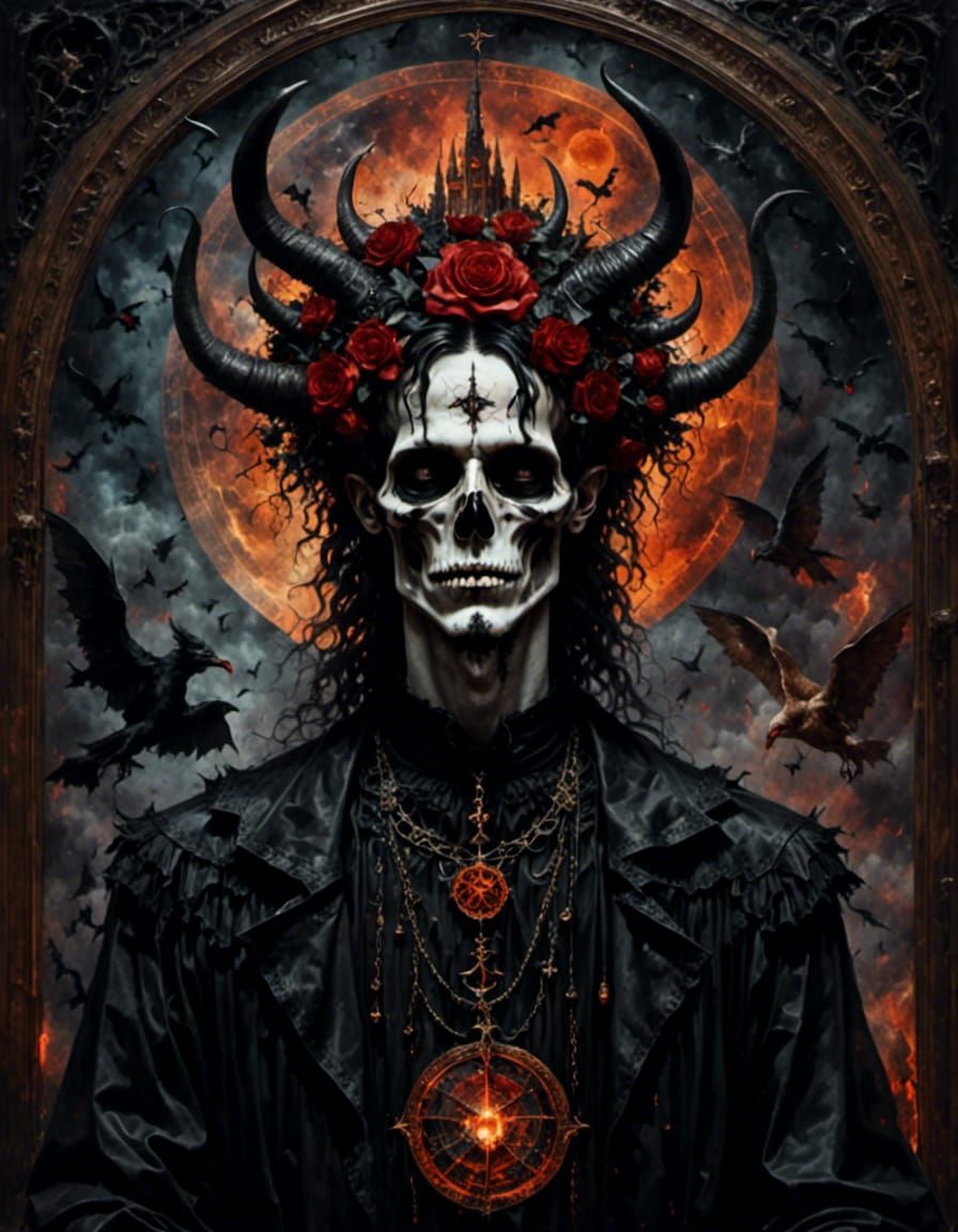 Macabre Black Man Portrait in Oil Painting Style