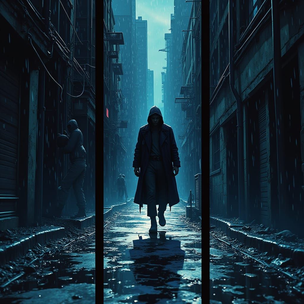 Triptych Manga Art Inspired by Killers Album Cover