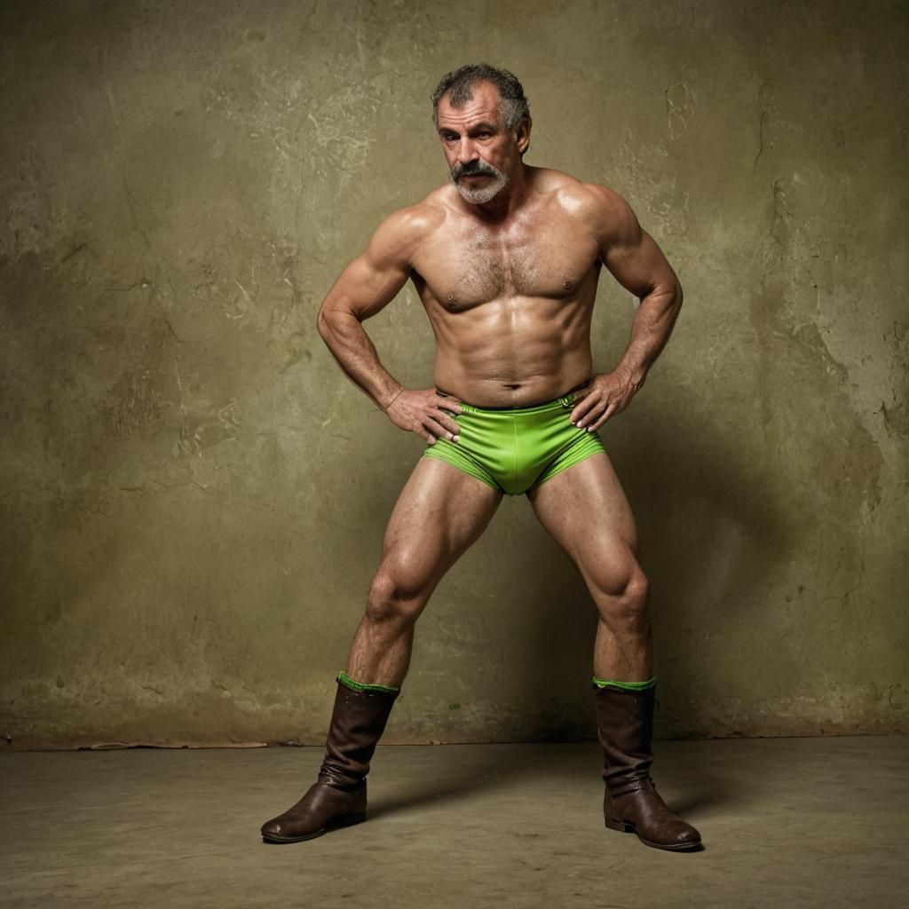 Victorious Spanish Wrestler in Baroque-Inspired Portrait