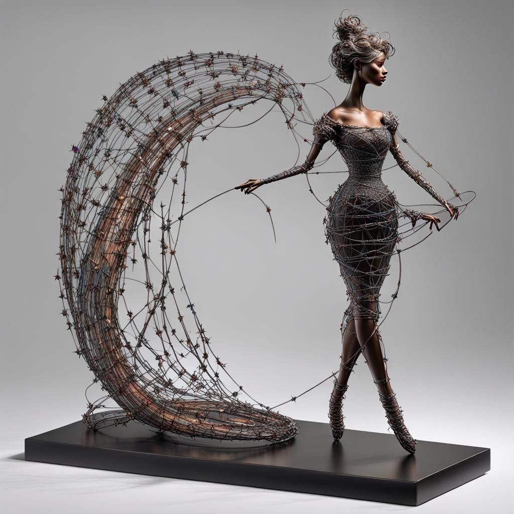 Iridescent Barbed Wire Cinderella Sculpture