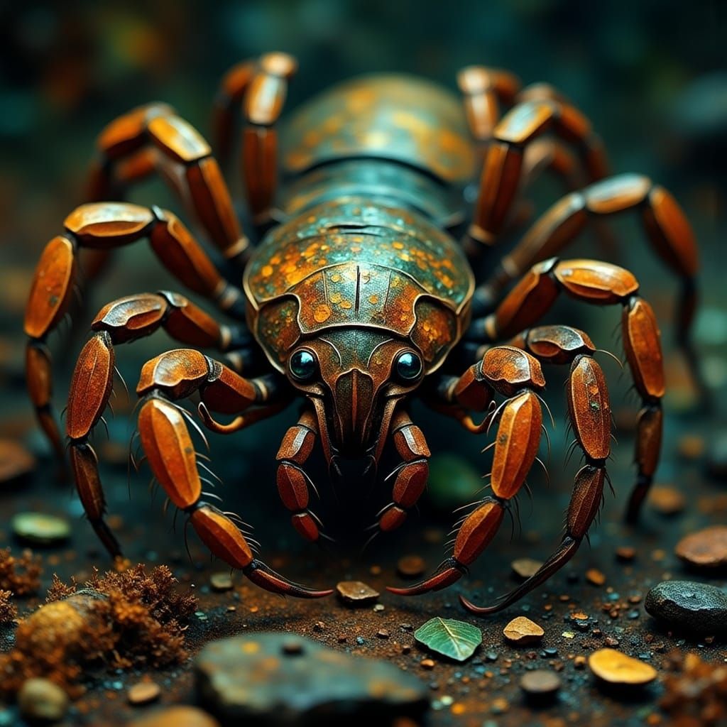 Closesup of an ugly scary Centipede <lora:ROUGH DIAMOND:1.0>