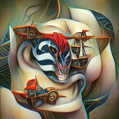 Viper Pirate in Naive Art Style