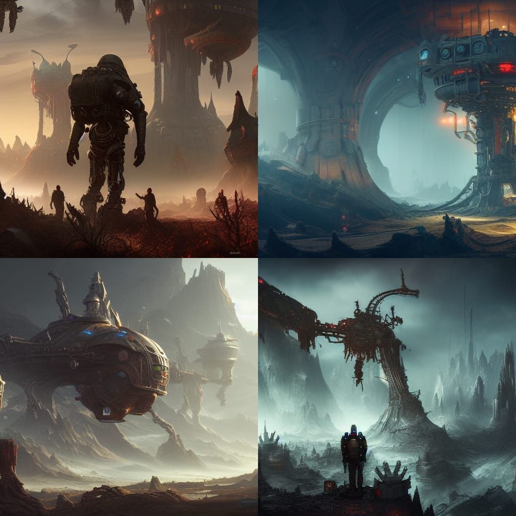 Murderbot in Apocalyptic Wonderland: Fantasy Concept Art