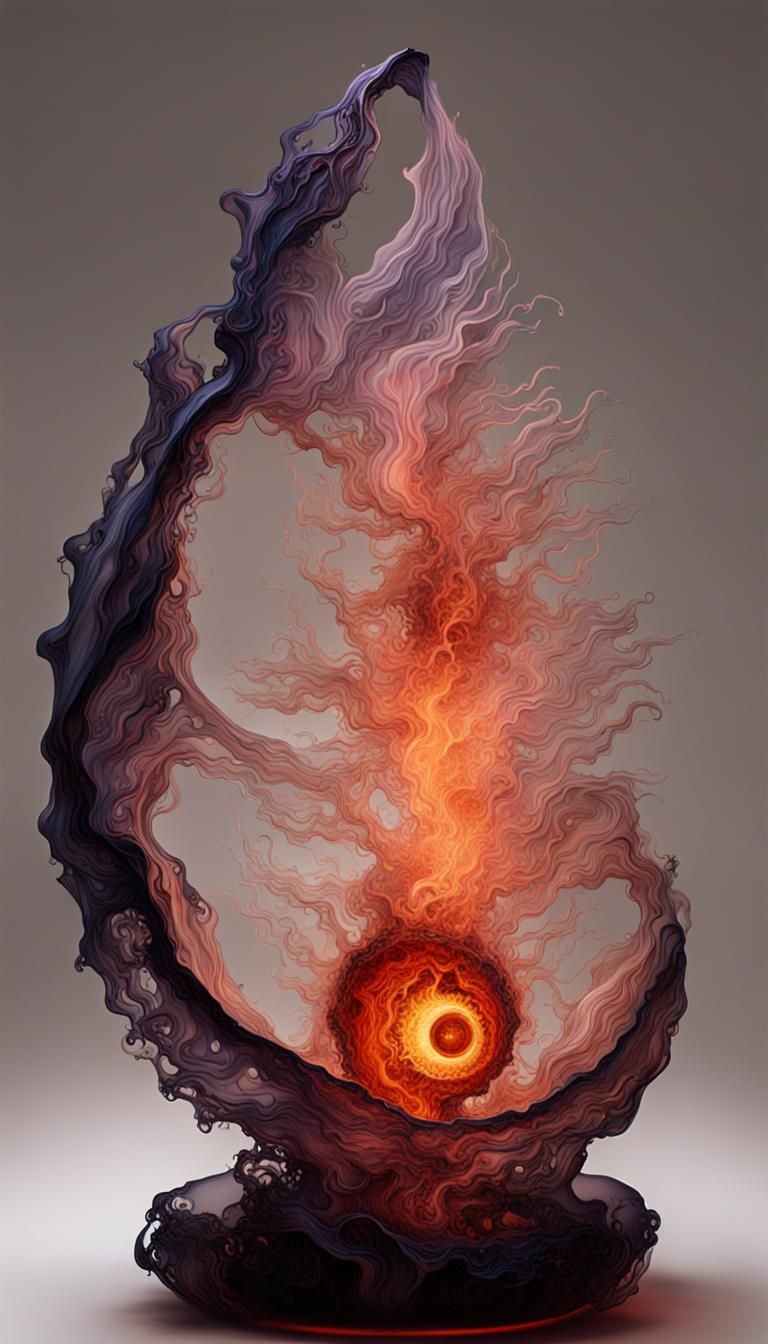 Steampunk Gothic Glass Sculptures in Synthwave Style