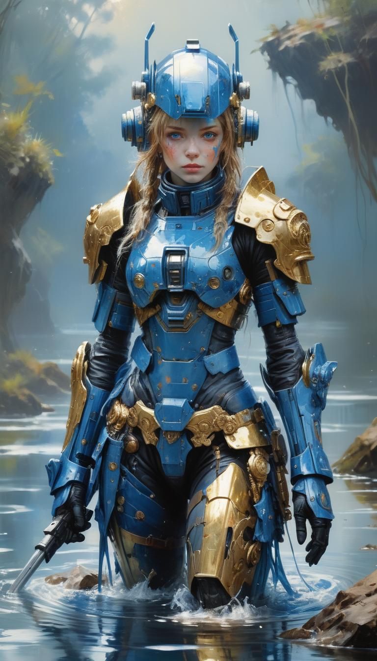 Blue Destiny Unit 01 in Sci-Fi Baroque Realism