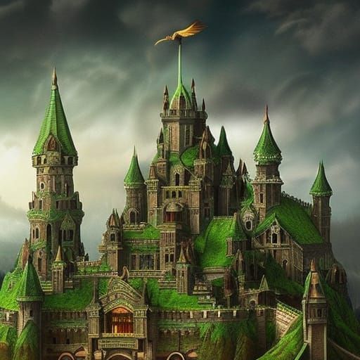 Epic Emerald Castle: Digital Matte Painting