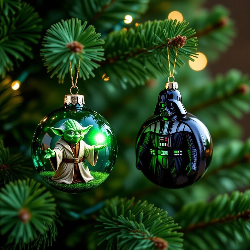 Star Wars Christmas Ornaments on Tree