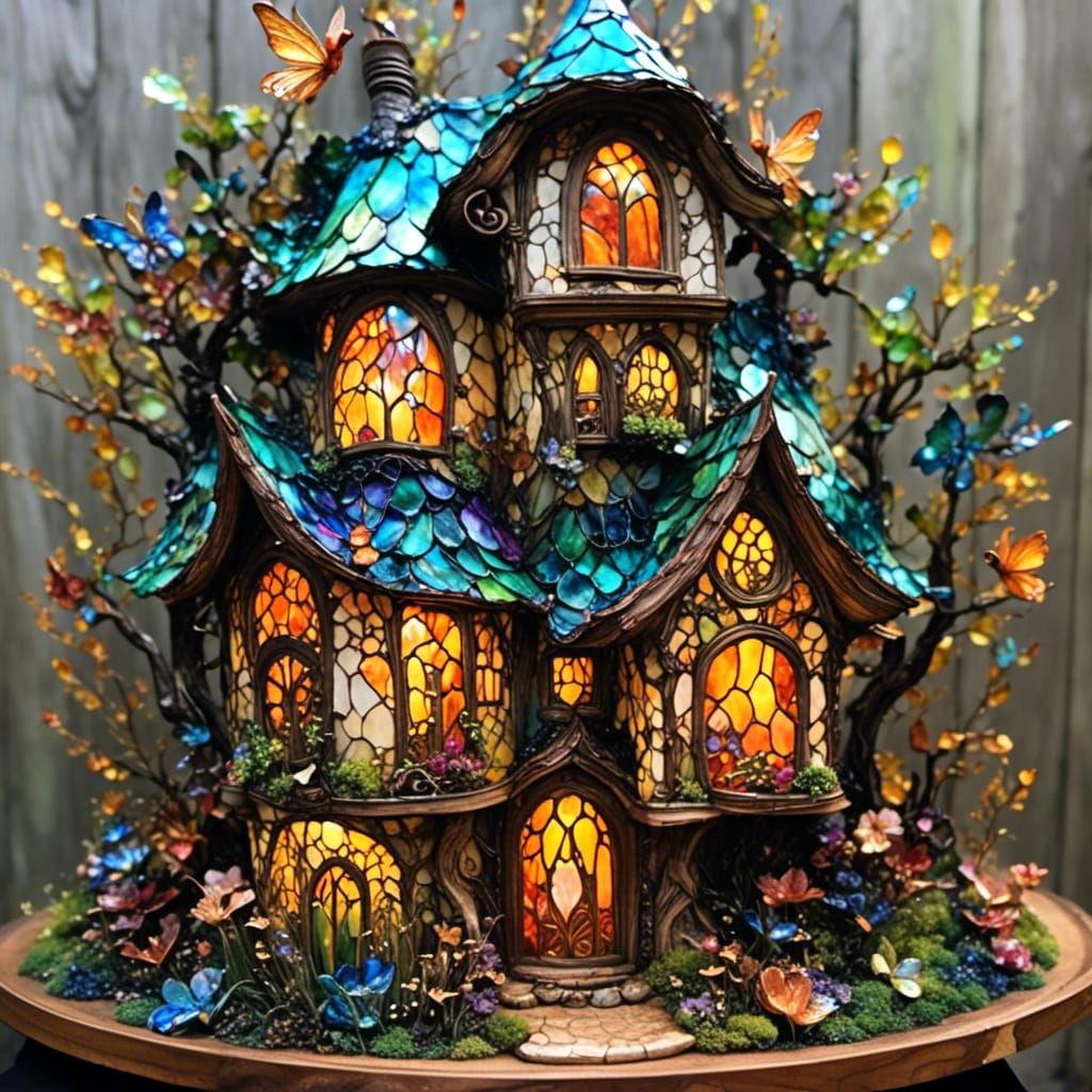 Charming Fairy House Crafted from Recycled Bottle