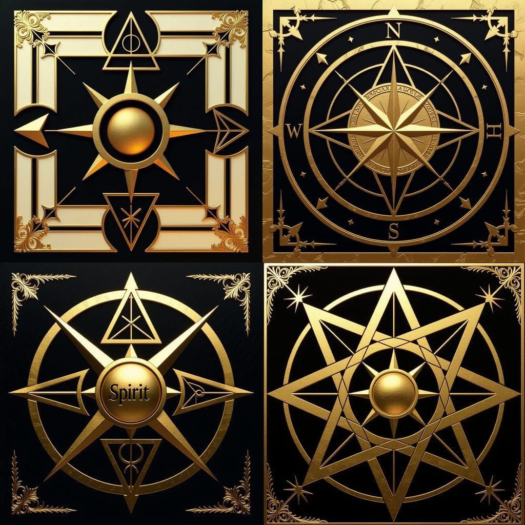 Alchemical Symbols Cross in Metallic 3D